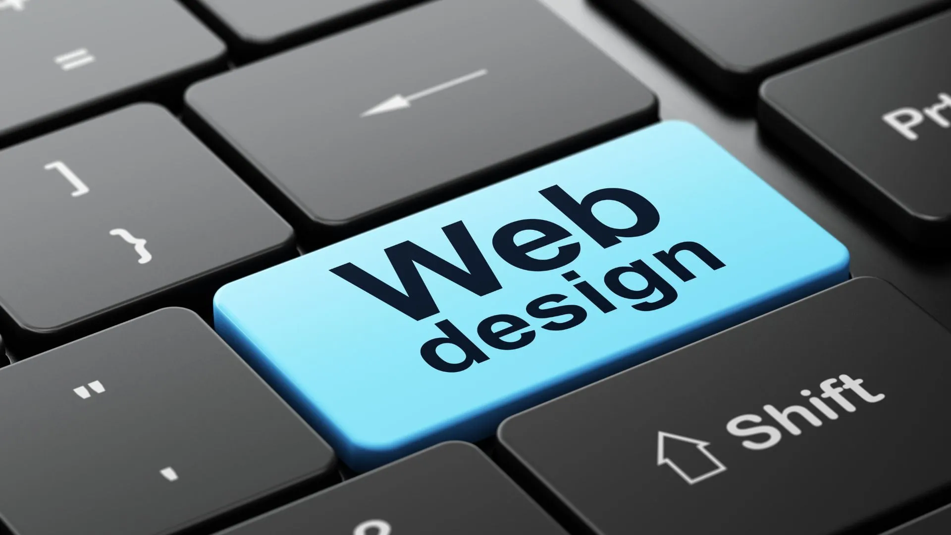 Un clavier avec une touche intitulée « Web design »