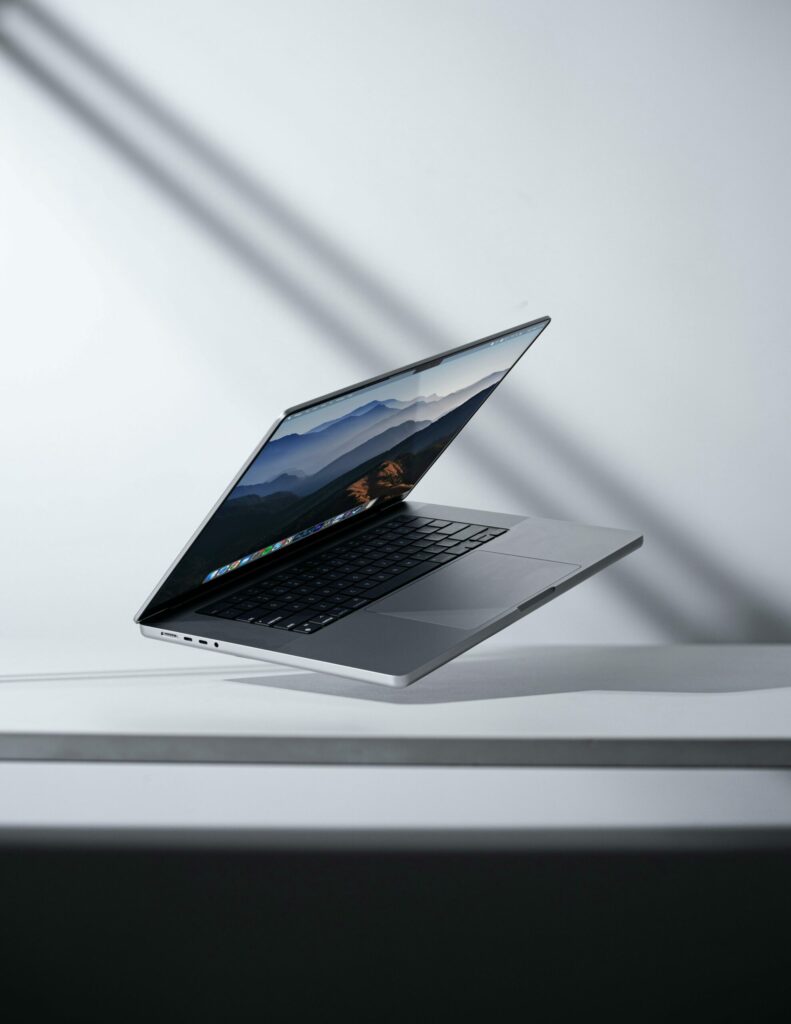 floating laptop