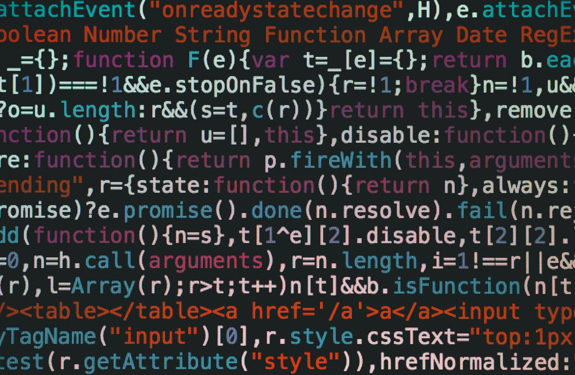 Capture d’écran d’un code source coloré affiché sur fond noir.